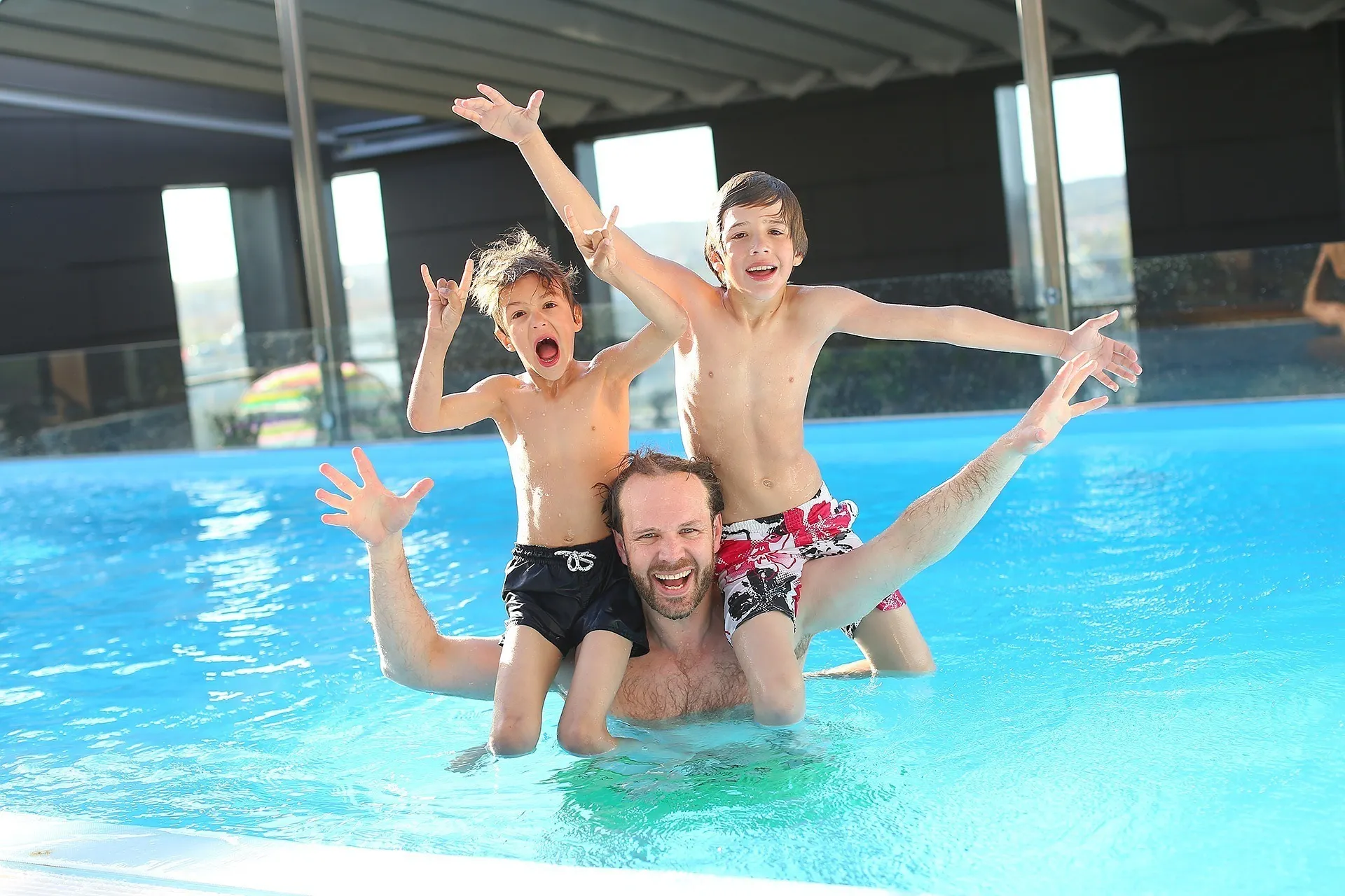 Family enjoying a Quick Fix pool
