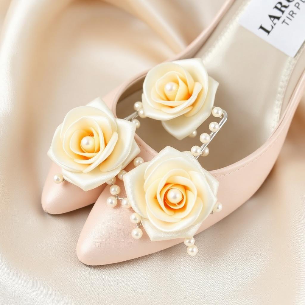 Champagne Rose Shoe Clips