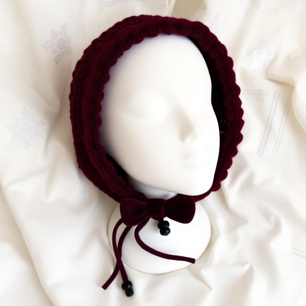 Burgundy Hand-Crocheted Snood